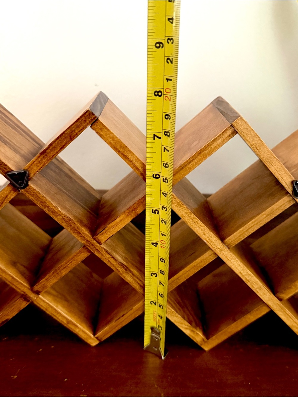 Vintage Style Wooden Criss Cross Spice Rack Trinket Shelf Display Holder Wall - Picture 8 of 11